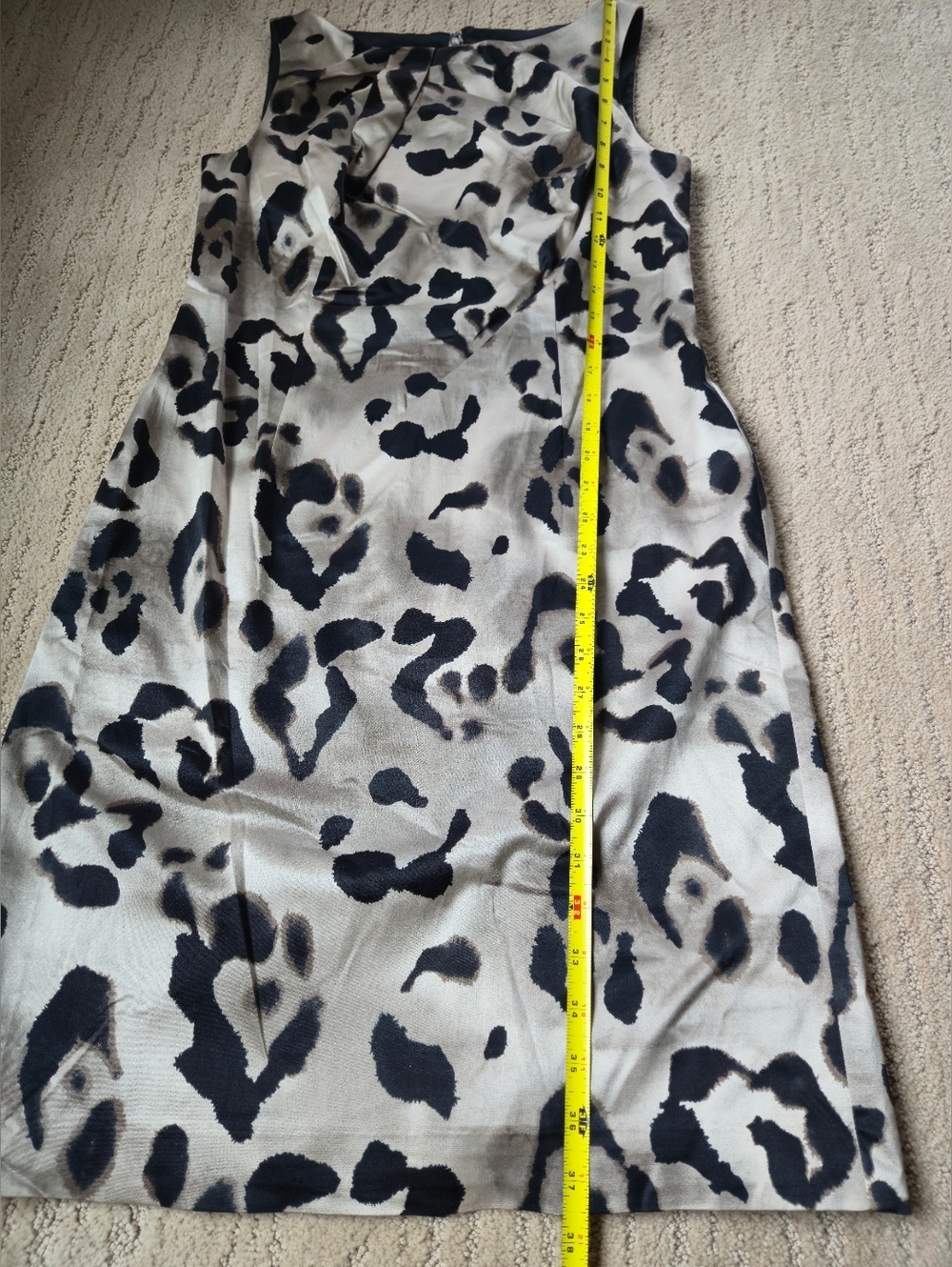 Anne Taylor 6 silk Blend animal print Sleeveless Sheath Dress Trending Neutral - Picture 3 of 15
